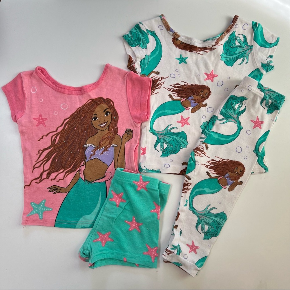 Disney Princess The Little Mermaid 4 Piece Pajama Set 2T